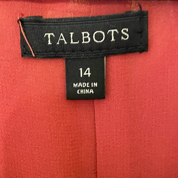 Talbots 14 fit & flare mini dress red white polyester business casual floral - Picture 4 of 7